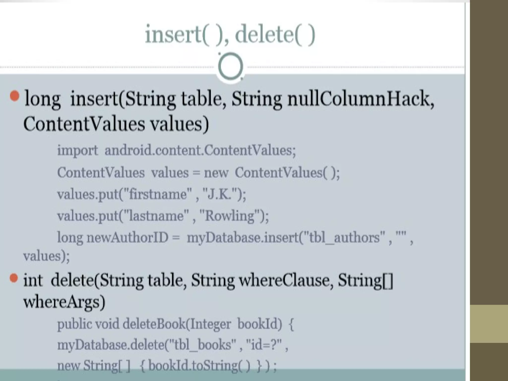DATA PERSISTENCE IN ANDROID OPERATING SYSTEM