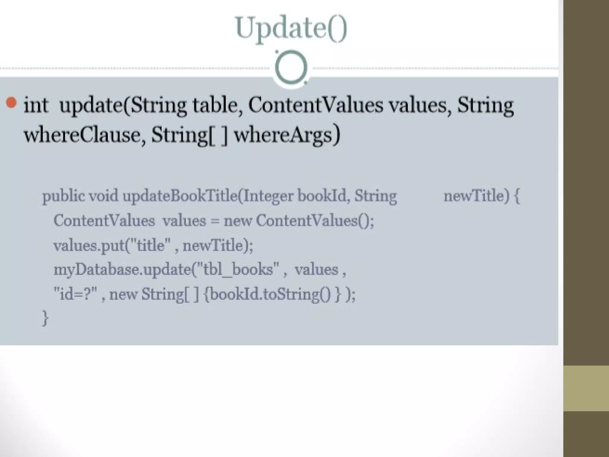 DATA PERSISTENCE IN ANDROID OPERATING SYSTEM