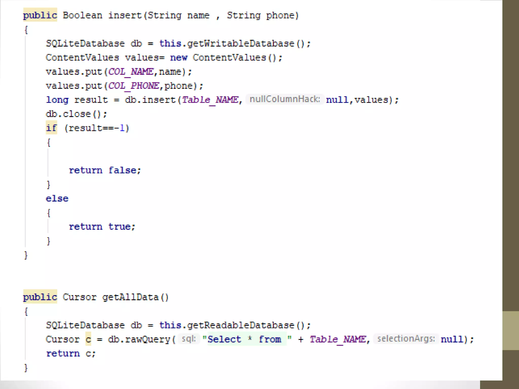 DATA PERSISTENCE IN ANDROID OPERATING SYSTEM
