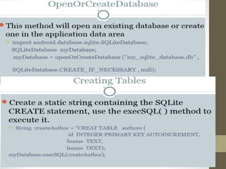 DATA PERSISTENCE IN ANDROID OPERATING SYSTEM