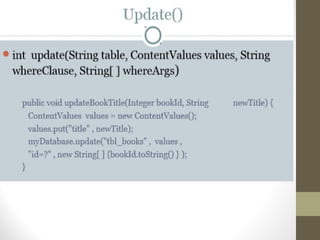 DATA PERSISTENCE IN ANDROID OPERATING SYSTEM