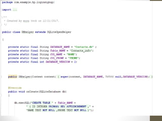 DATA PERSISTENCE IN ANDROID OPERATING SYSTEM