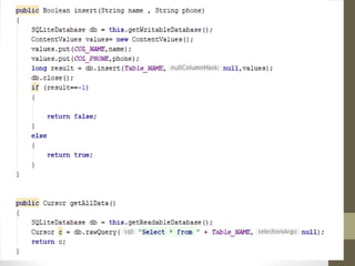 DATA PERSISTENCE IN ANDROID OPERATING SYSTEM