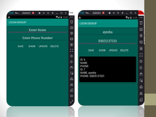 DATA PERSISTENCE IN ANDROID OPERATING SYSTEM
