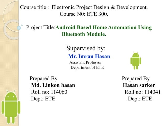 Android based home automation | PPTX