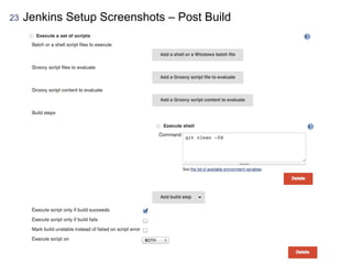 23 Jenkins Setup Screenshots – Post Build
 