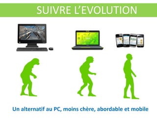 SUIVRE L’EVOLUTION




Un alternatif au PC, moins chère, abordable et mobile
 