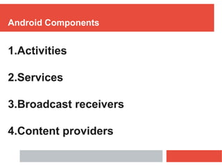 Android components by sai gopi | PPT