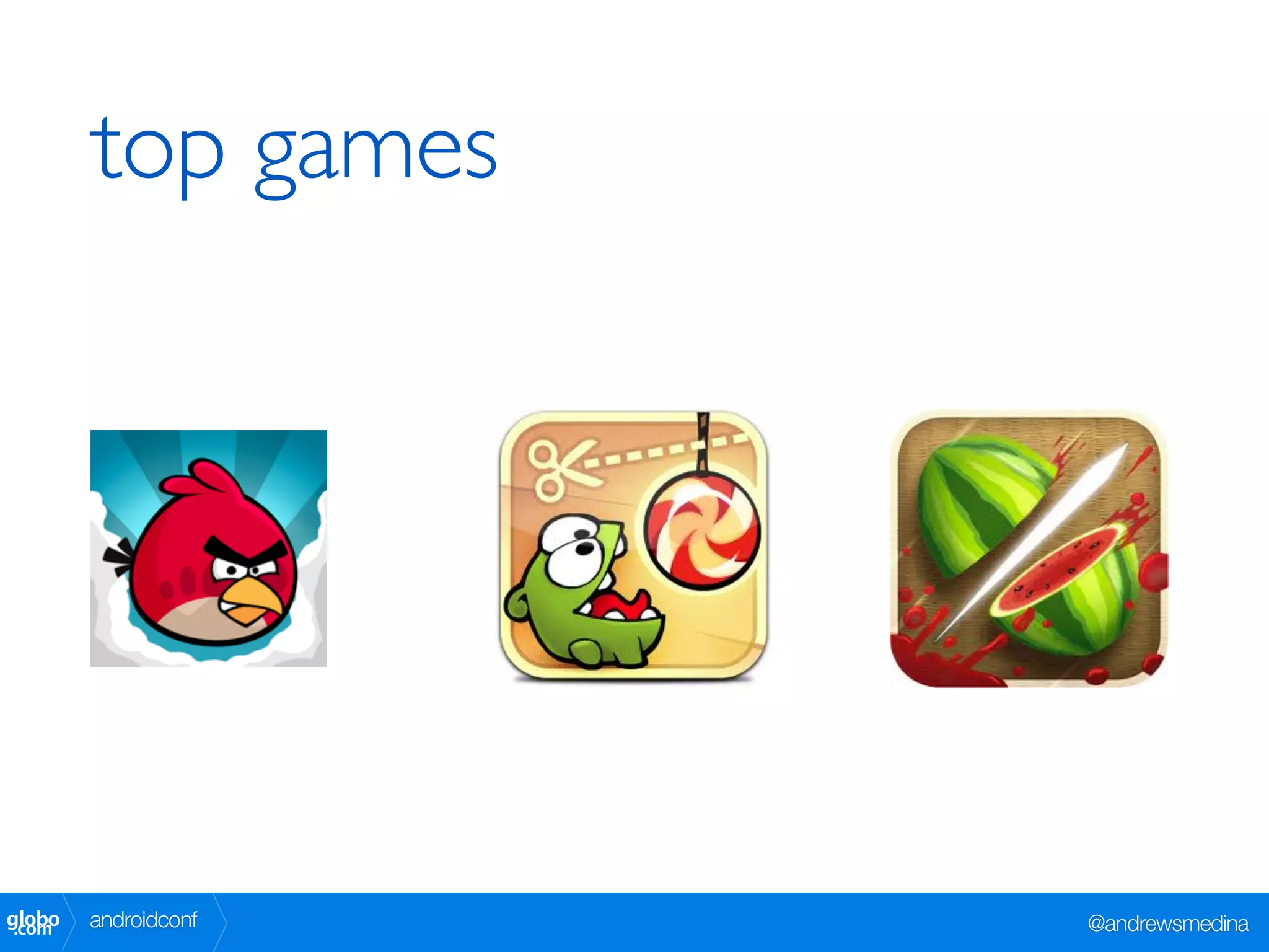 top games




globo
 .com   androidconf   @andrewsmedina
 