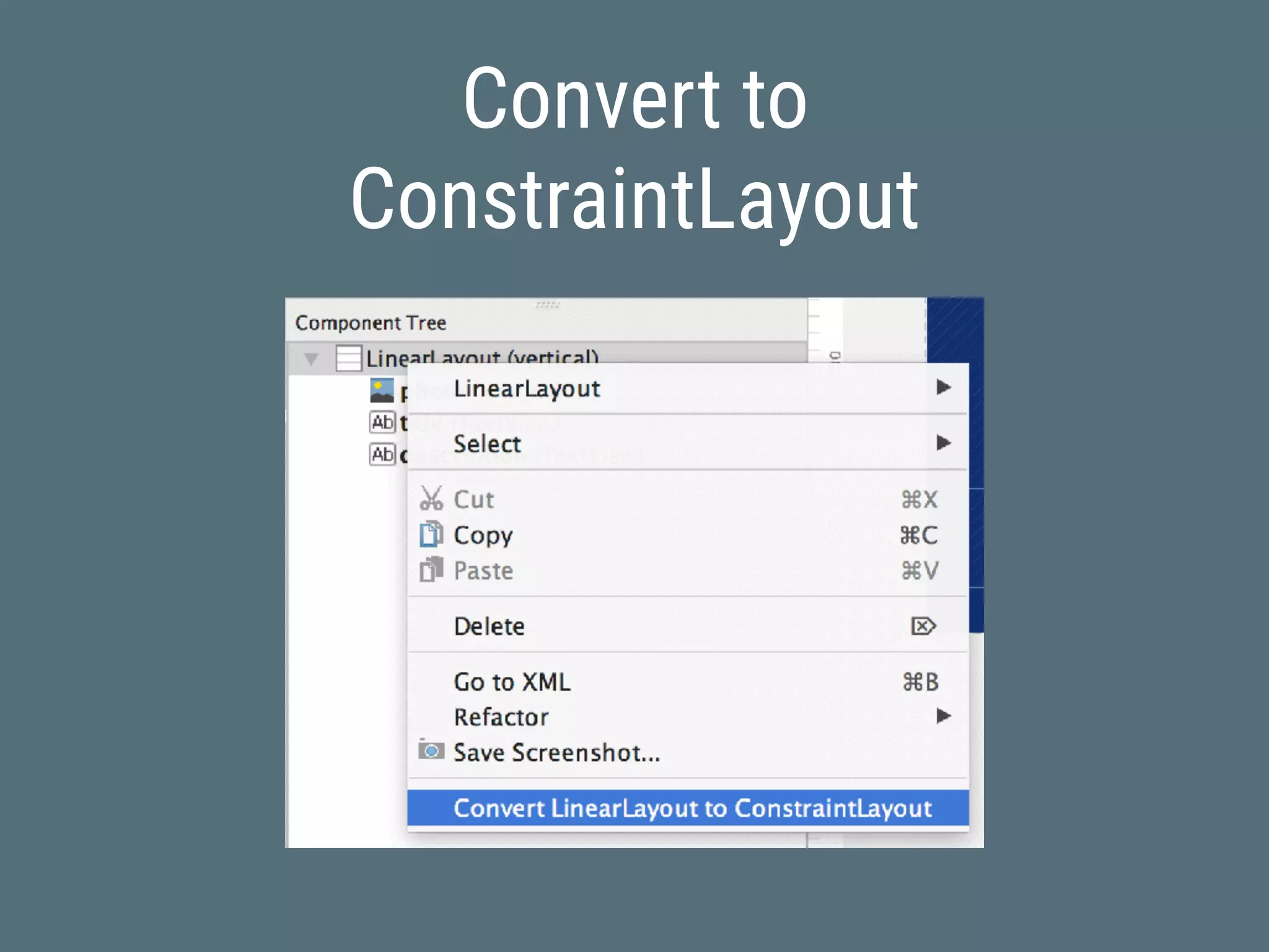 Convert to  
ConstraintLayout
 