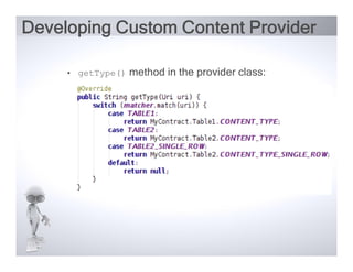 Content Provider Java Android Android content provider | PDF
