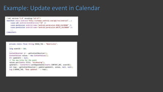 Example: Update event in Calendar
 