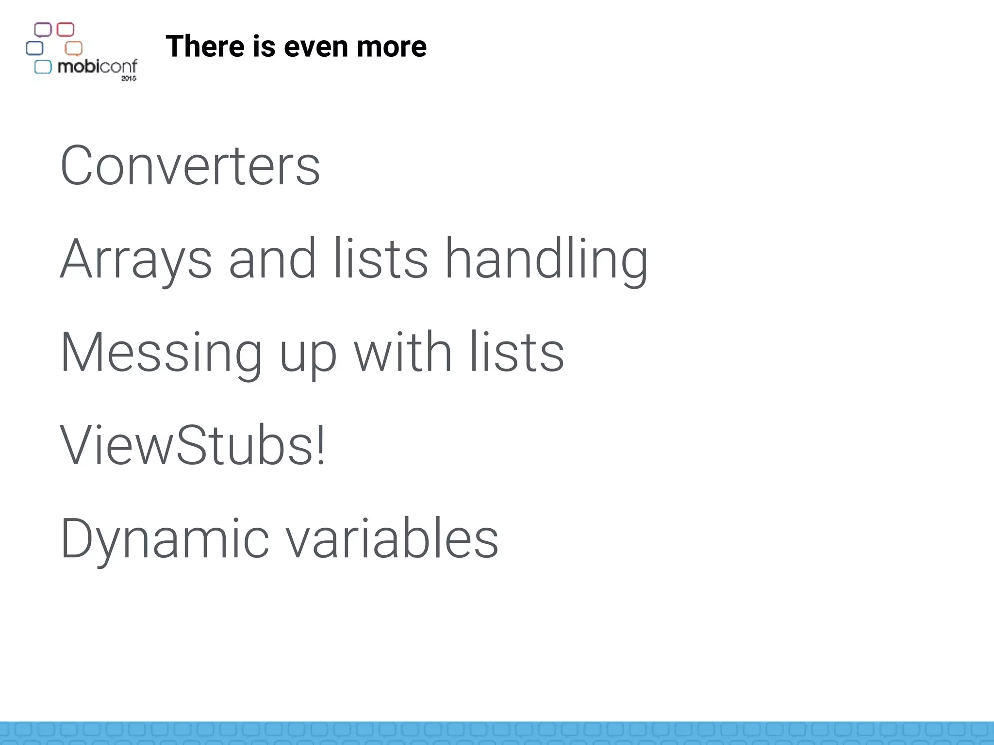 But enough for today
We are all discovering it and learning what can be done
Play around with it
Check articles of really cool people on the Internet
 