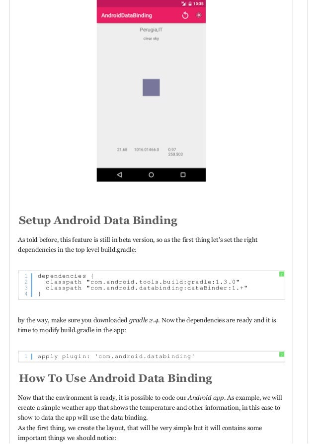 Android data binding tutorial