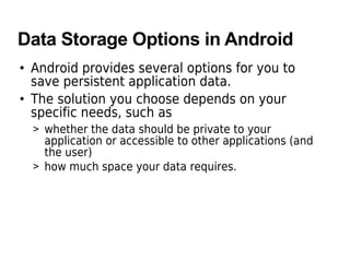 Android datastorage | PPT