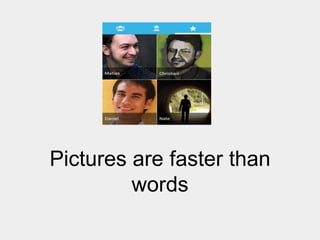 Pictures are faster than
words

 