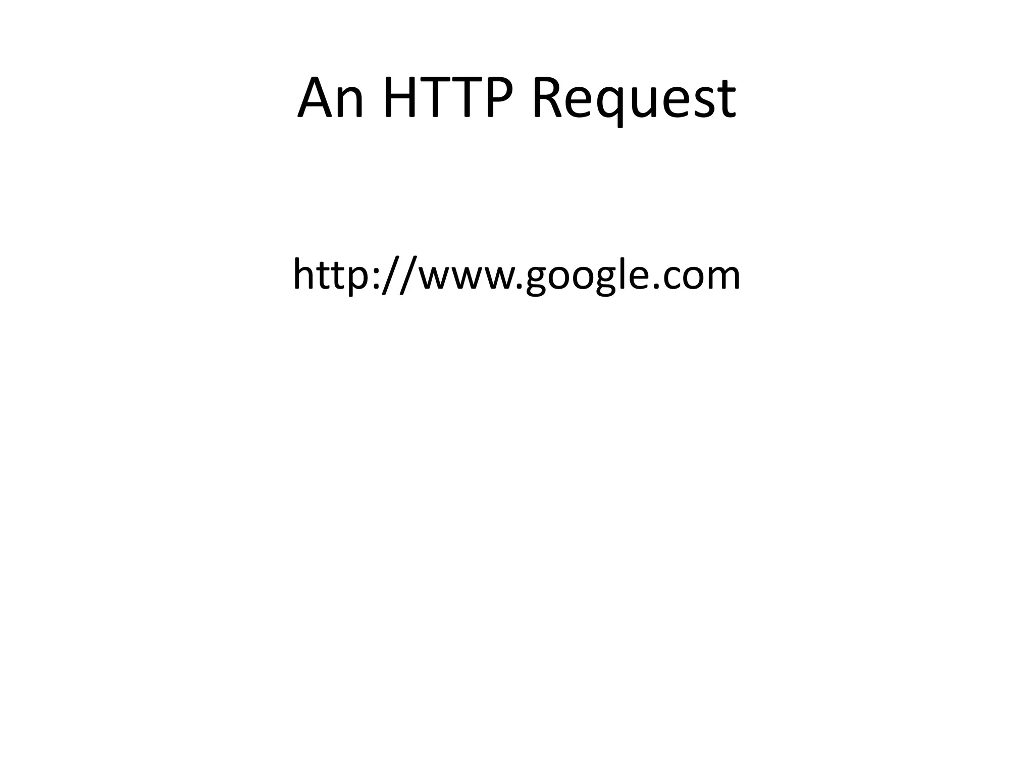 An HTTP Request http://www.google.com 