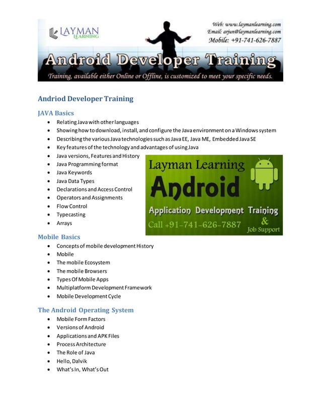 Android developer training - Layman Learning Offers A Free Crash Course ...