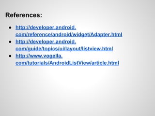Android development - ListView & Adapter | PDF