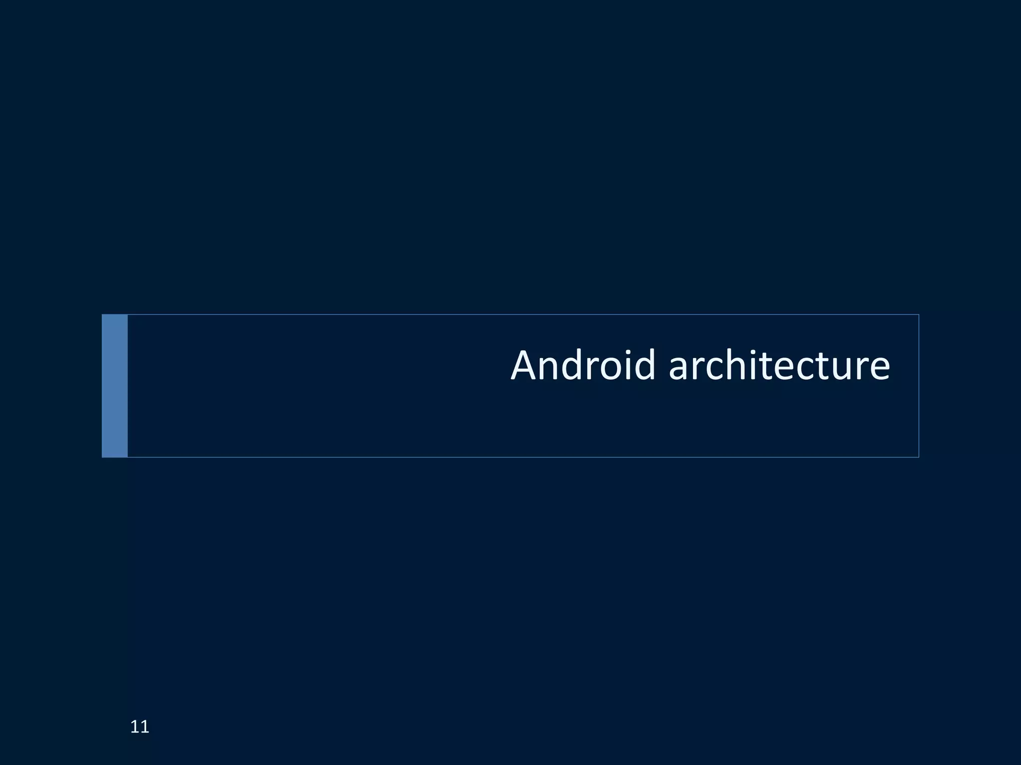 Android architecture
11
 