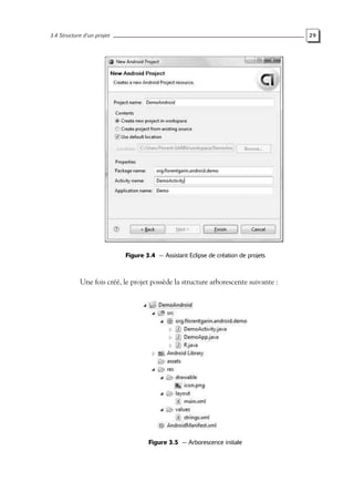 3.4 Structure d’un projet 29
Figure 3.4 — Assistant Eclipse de création de projets
Une fois créé, le projet possède la structure arborescente suivante :
Figure 3.5 — Arborescence initiale
 