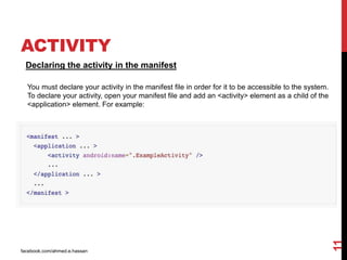 Android development session 2 - intent and activity | PPTX