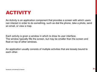Android development session 2 - intent and activity | PPTX