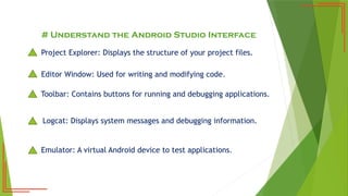 Comprehensive Guide to Android App Development Using Android Studio | PPTX