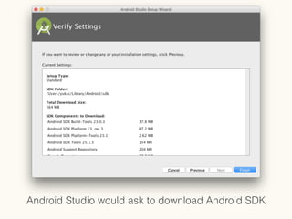Android Studio would ask to download Android SDK
 
