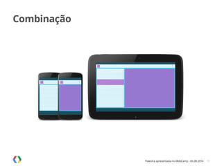 Palestra apresentada no MobCamp - 05.08.2014 33
Combinação
 