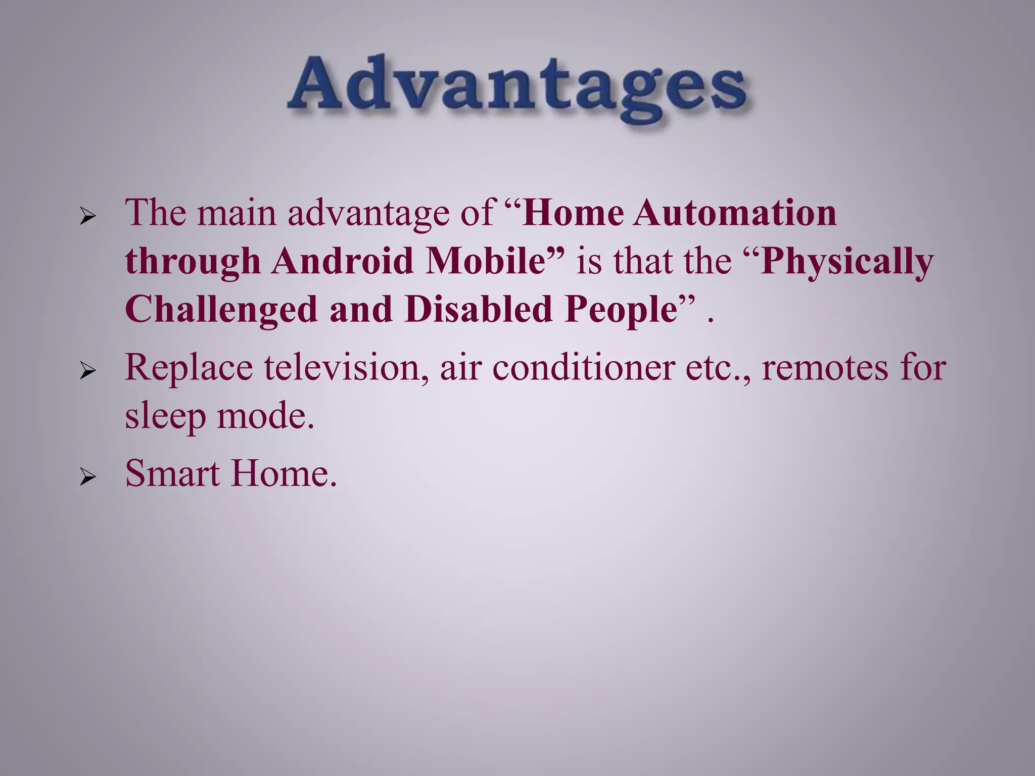 Android Based Home Automation Control | PPTX