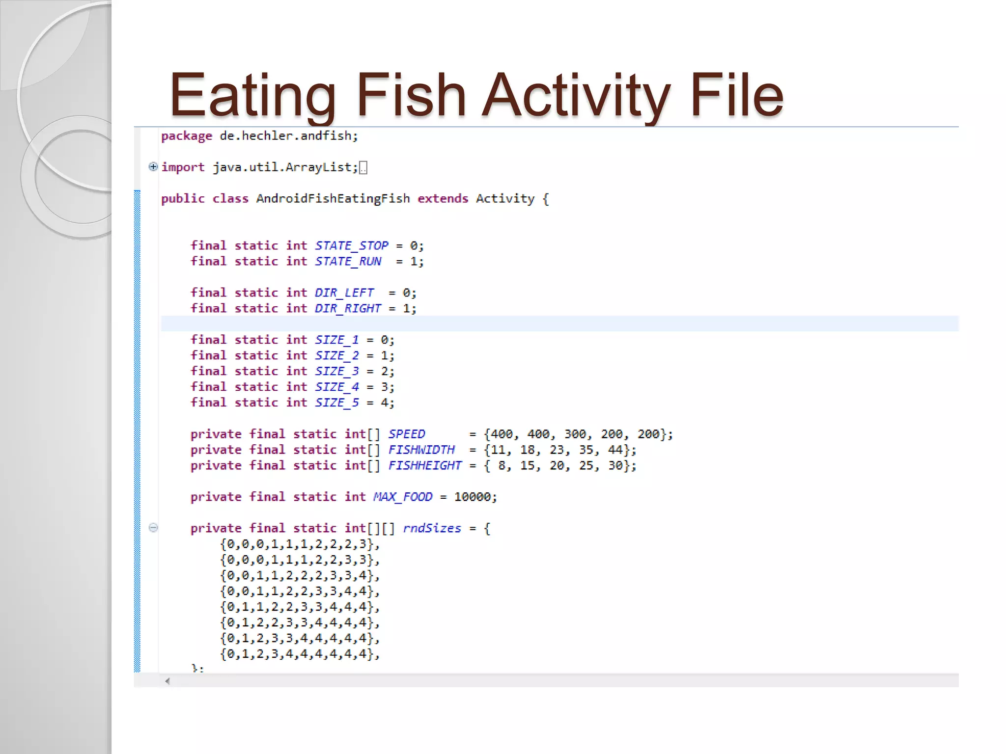 Eating Fish Activity File 
 