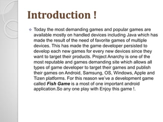 Android Fish Game Development | PPTX