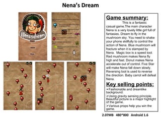 [object Object],[object Object],[object Object],[object Object],[object Object],[object Object],Nena’s Dream 2.07MB  480*800  Android 1.6 