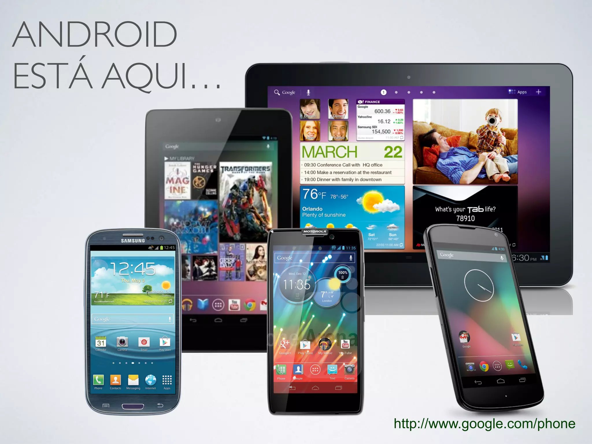 ANDROID
ESTÁ AQUI…
http://www.google.com/phone
 