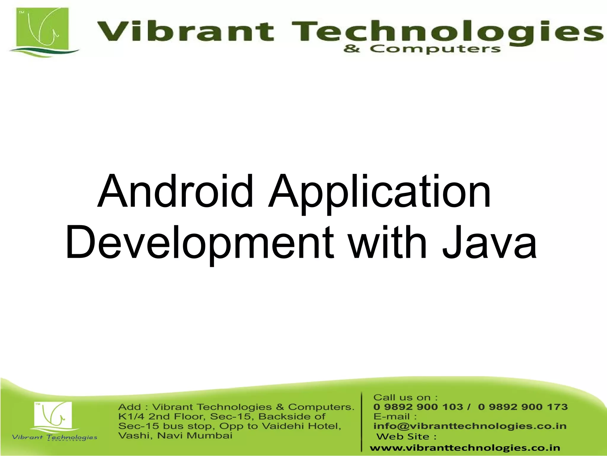 Android Application Development with Java 
