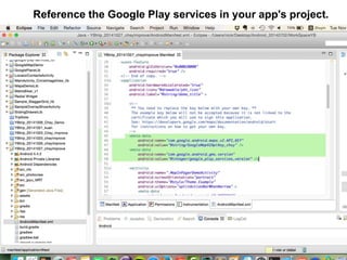 Reference the Google Play services in your app's project. 
 