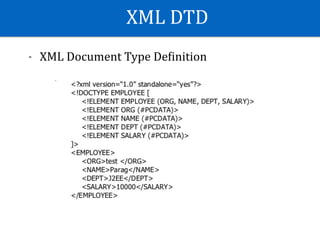 XML	DTD
- XML	Document	Type	DeKinition	
 