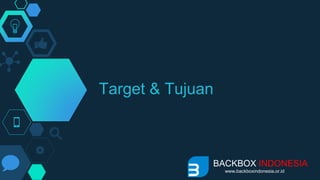 Target & Tujuan
BACKBOX INDONESIA
www.backboxindonesia.or.id
 
