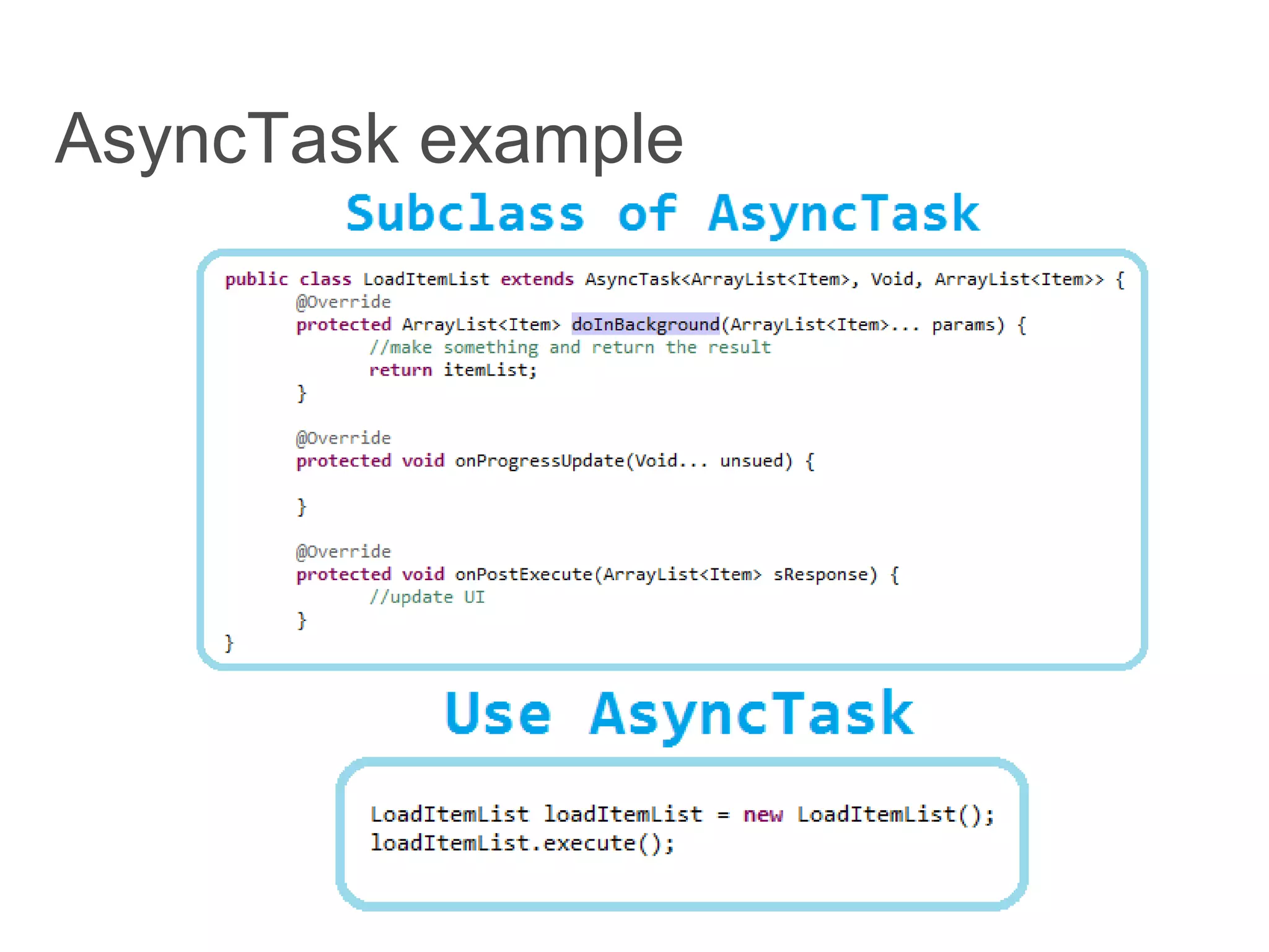 AsyncTask example
 
