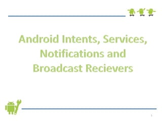 Android Intents, Services, Notifications and Broadcast Recievers 1 