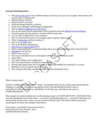 Android interview questions | PDF