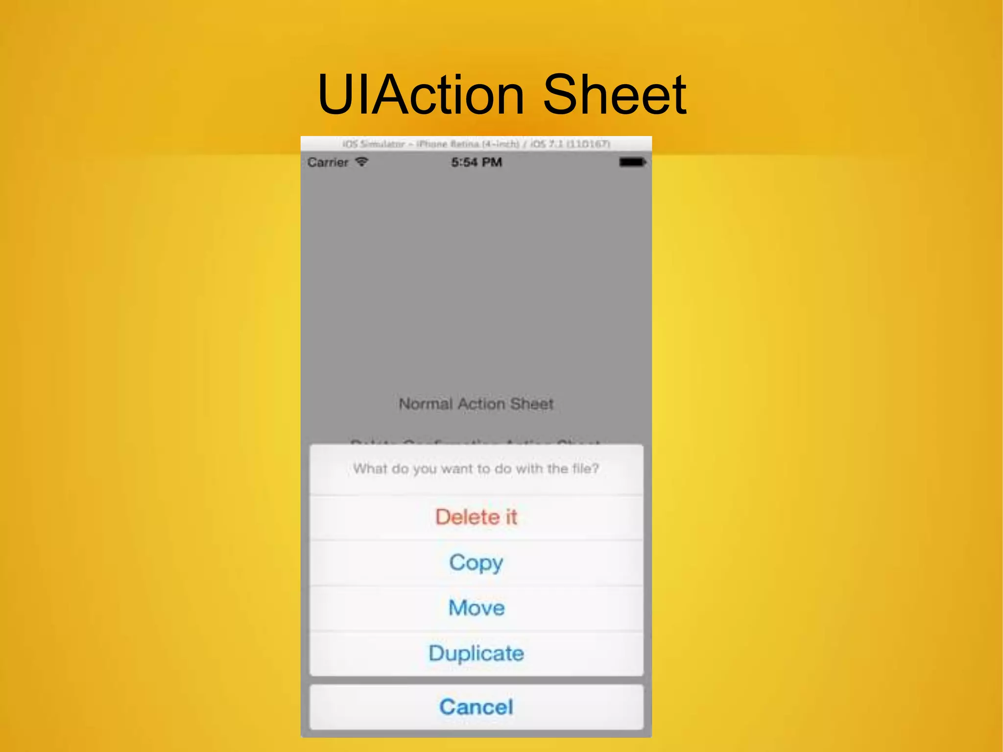 UIAction Sheet
 