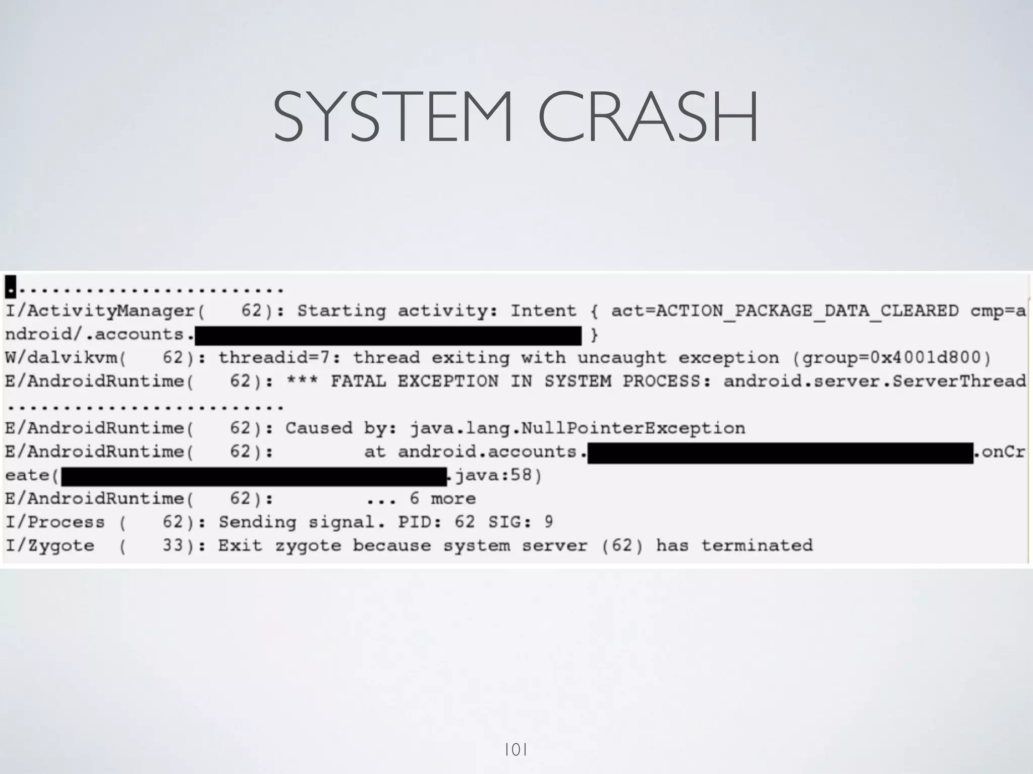 SYSTEM CRASH
101
 