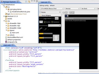 ActividadesUna pantalla. La aplicación se construye de una o más de estas