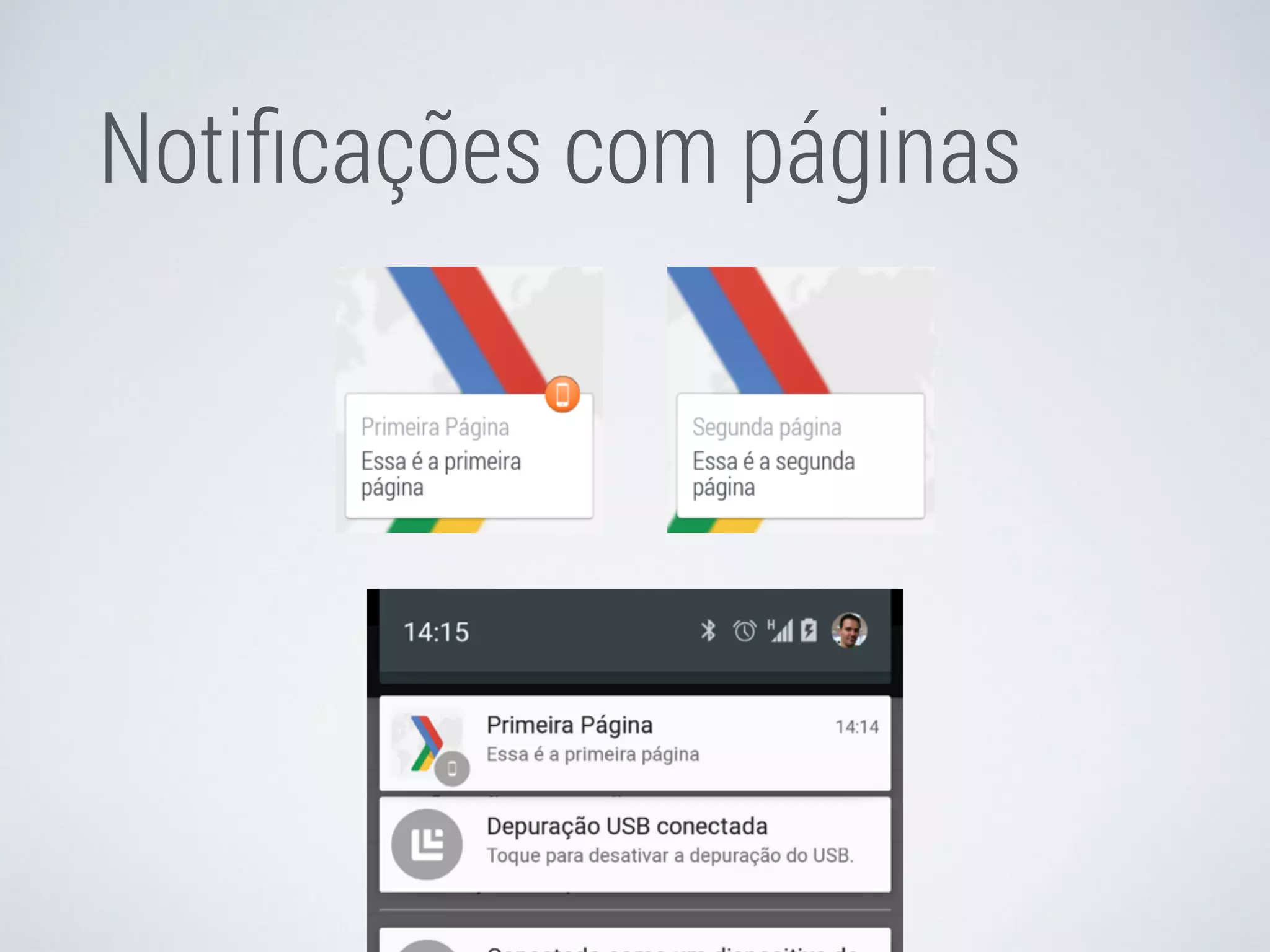 Notificações com páginas 
 