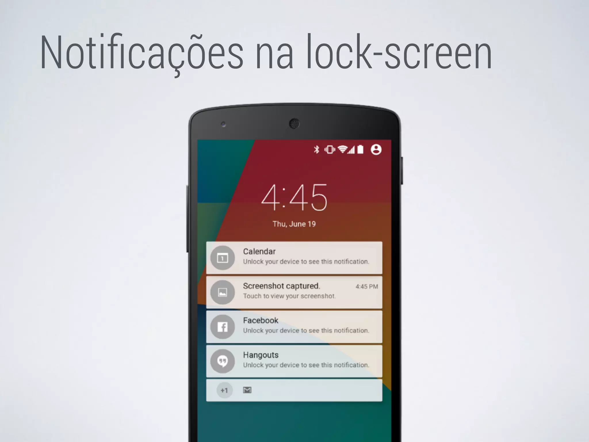 Notificações na lock-screen 
 
