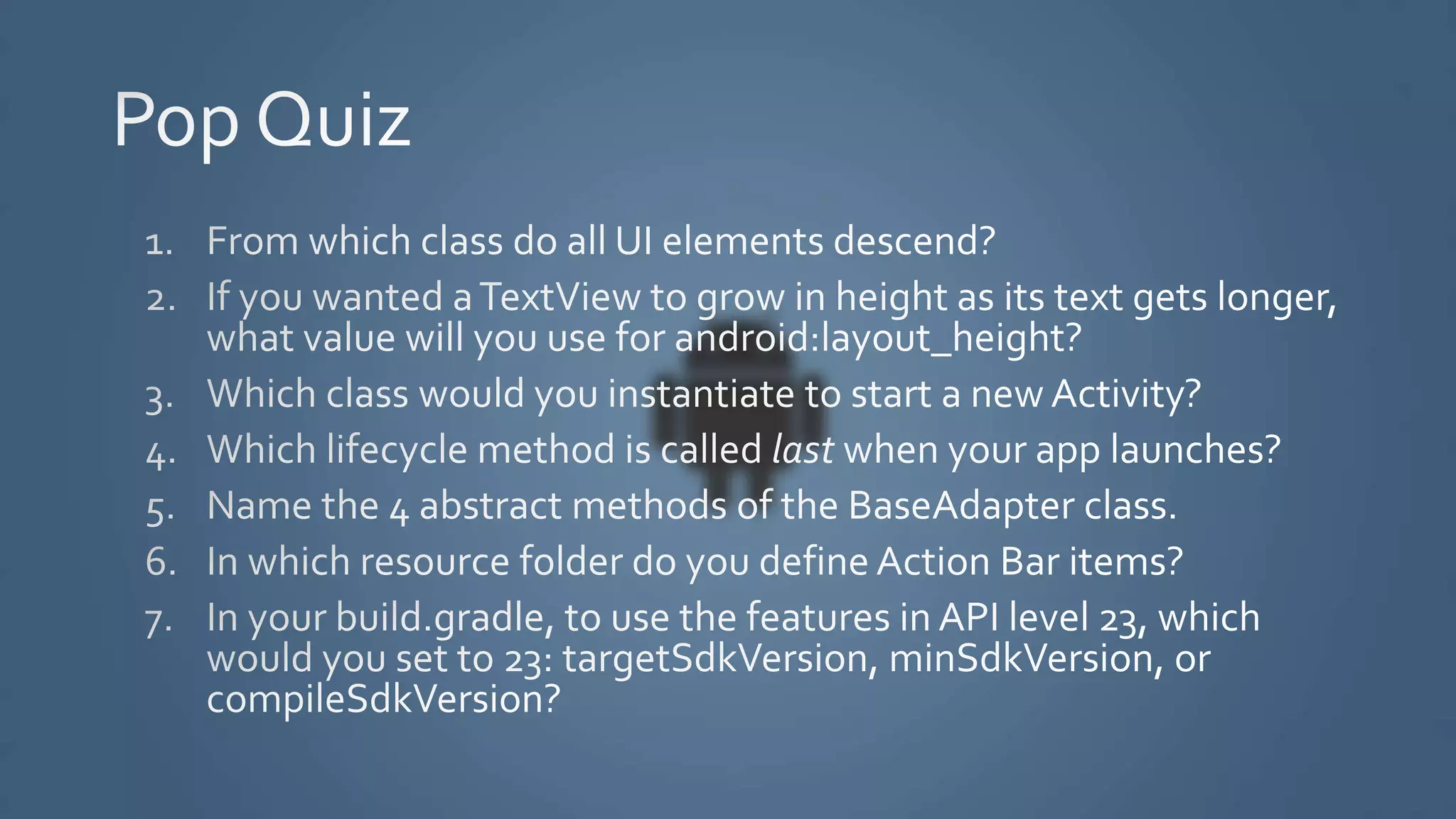 Android Crash Course Lunch and Learn