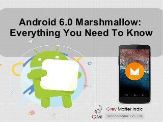 Android 6.0 Marshmallow:
Everything You Need To Know
 