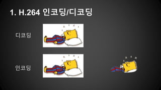 1. H.264 인코딩/디코딩
디코딩
인코딩
 